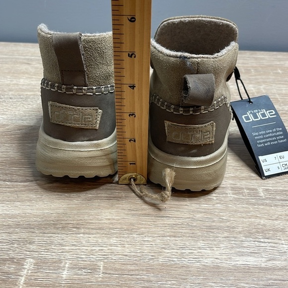 Hey Dude NWT Chestnut Denny Suede Slip-On Booties Lightweight Moc Toe Comfort 7 - Picture 9 of 10